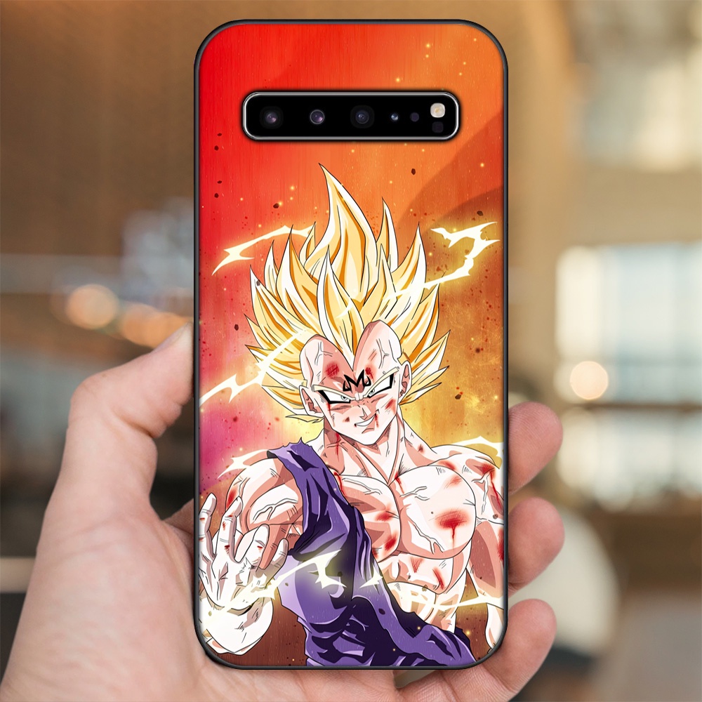 Ốp lưng Samsung S10, S10 5G, S10 Plus viền đen in hình Vegeta Dragon Ball