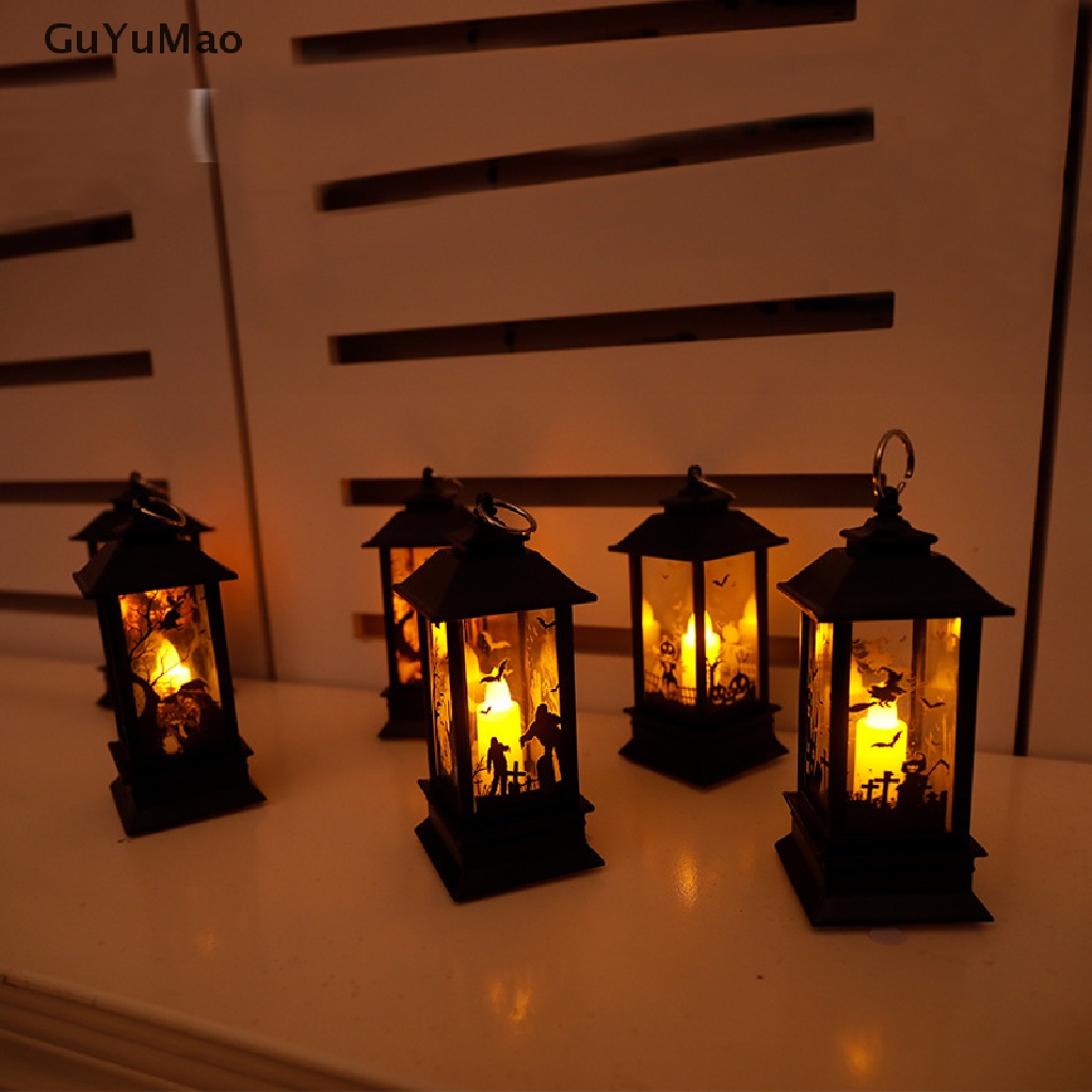 Đèn bóng led hình bí ngô lâu đài cổ điển treo trang trí tiệc halloween