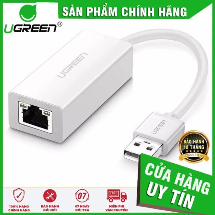 Bộ chuyển đổi USB 3.0 sang LAN 10/100/1000 Mbps UGREEN CR111 ✔HÀNG CHÍNH HÃNG ✔