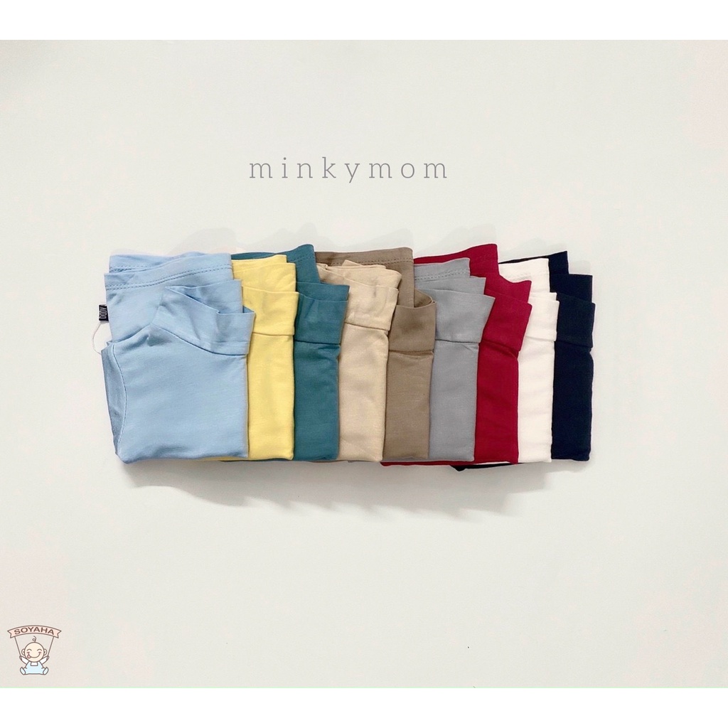 Áo Bún Giữ Nhiệt Minky Mom Thun Cotton Cổ 3 Phân Cho Bé Trai Bé Gái Thu Đông Dài Tay