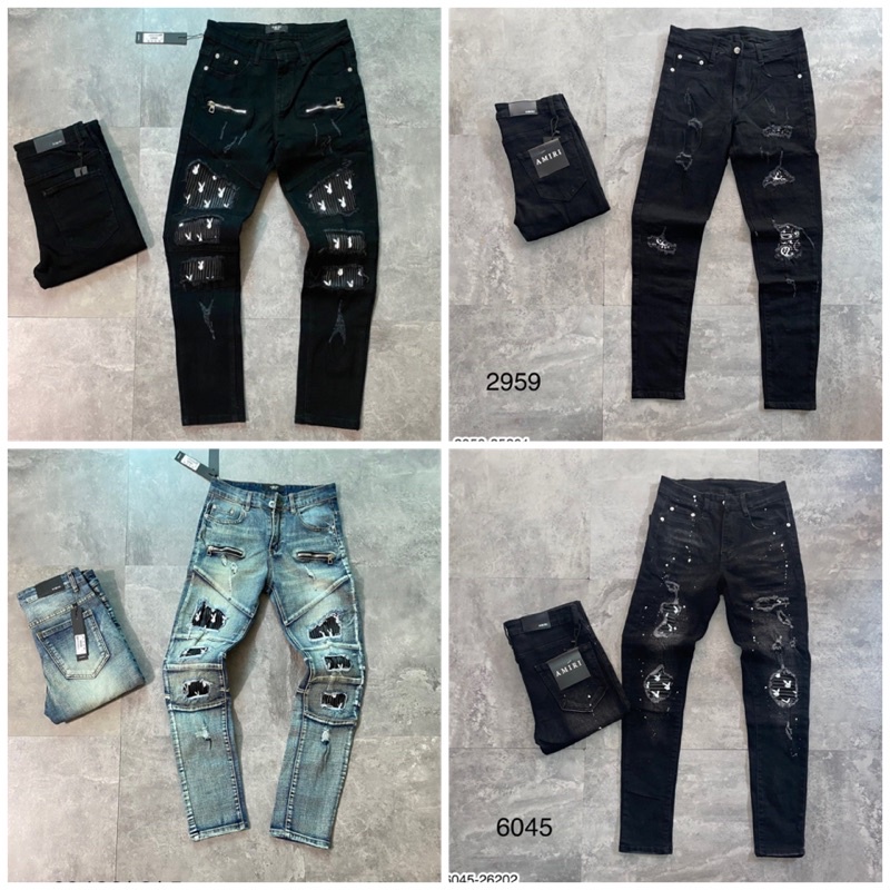 Quần Jeans Nam DSQ Vá Gối Rách Nhẹ Cao Cấp - Quần Bò Nam Vá Màu Siêu Chất