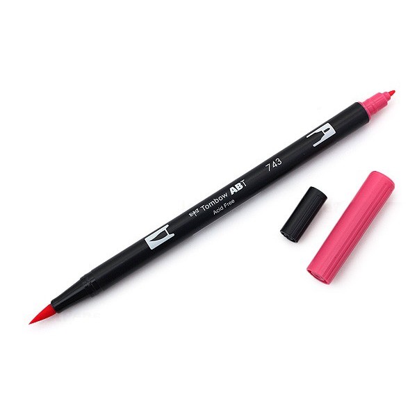 Bút lông cọ hai đầu Tombow ABT Dual Brush Pen - Brush/ Bullet - Hot Pink (743)