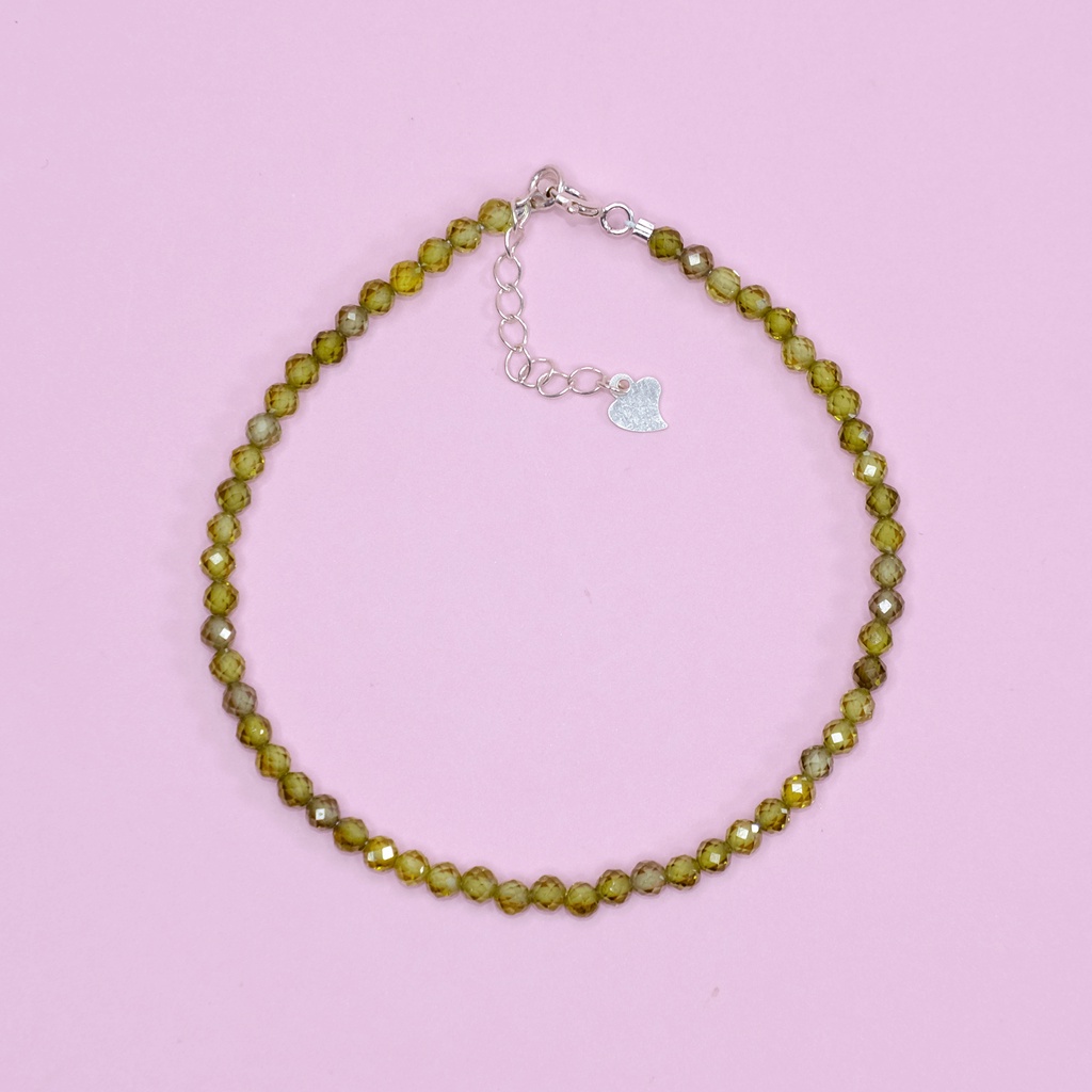 Lắc tay Zircon xanh UPCARA xinh xắn