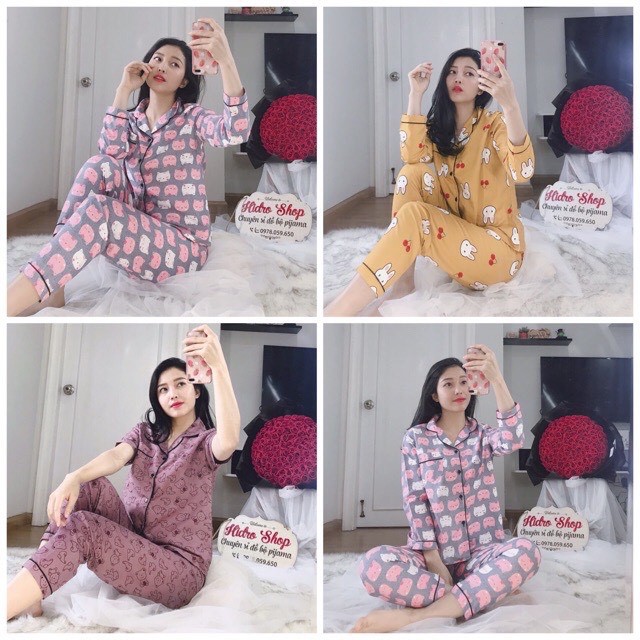 Đồ bộ pijama nữ mặc nhà dài tay quần dài hoạt hình dễ thương Kate thô (msp01) | BigBuy360 - bigbuy360.vn
