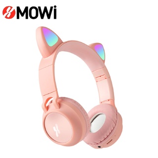 Tai nghe bluetooth Plextone xMOWi C1 không dây hình tai mèo có thể gập lại với đèn led chiếu sáng tích hợp mic