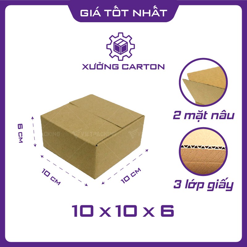 10x10x6 - 50 hộp carton đóng gói hàng nhỏ