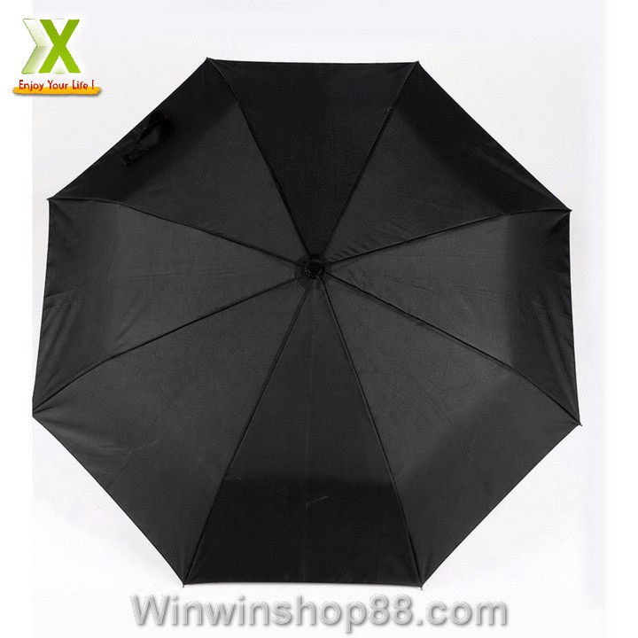 Dù Xếp Trơn Màu Đen  Xếp Nhỏ Gọn Tiện Lợi - Muasamhot1208