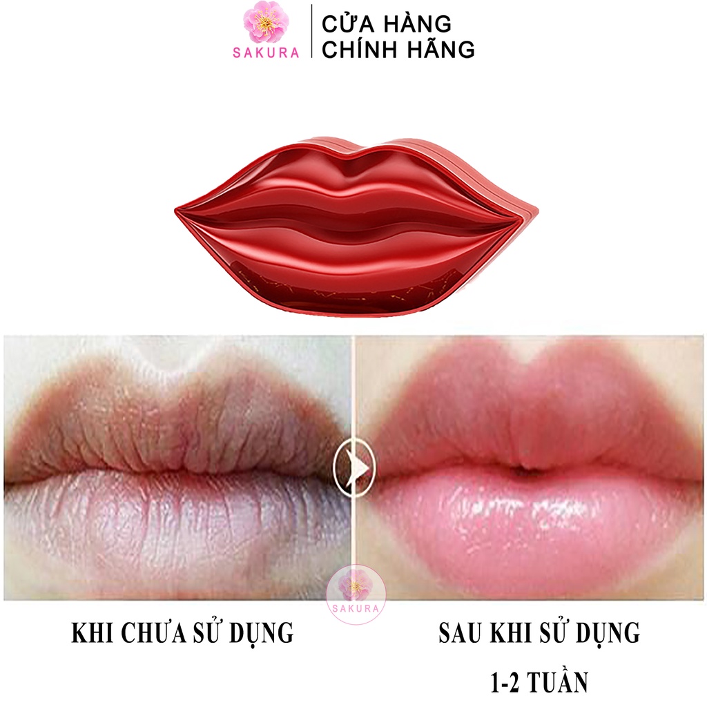 Mặt nạ môi BIOAQUA Mask dưỡng ẩm collagen cho môi nội địa trung SAKURA  60g (20 miếng dán)