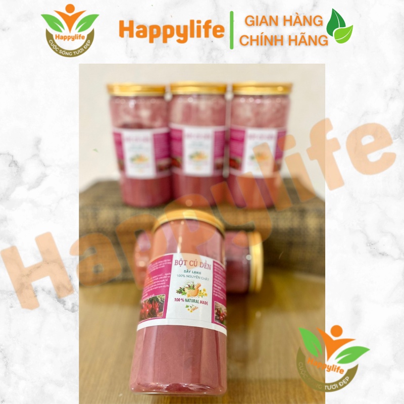 Bột Củ Dền Nguyên Chất Sấy Lạnh Happylife hộp 500gr - Giúp Bổ Máu và Tạo Màu Tự Nhiên Cho Thực Phẩm