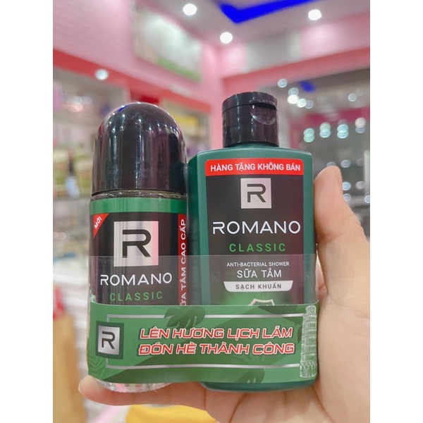 Romano - Lăn khử mùi Hương nước hoa 50ml + Tặng chai tắm 60g