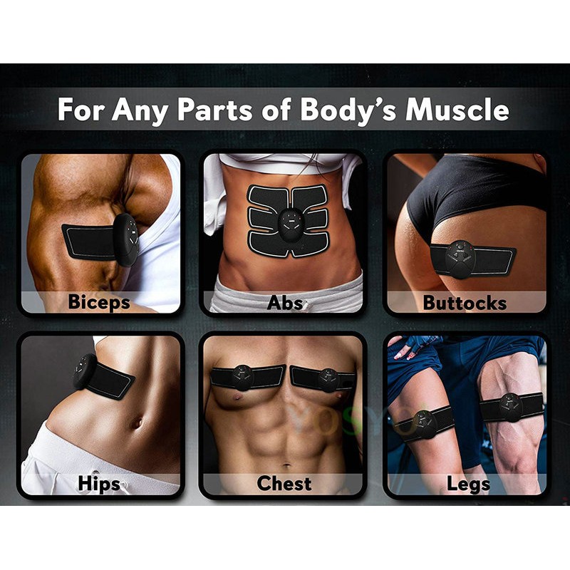 Combo miếng dán tập cơ bụng,cơ tay tăng cơ săn chắc massage có xung điện