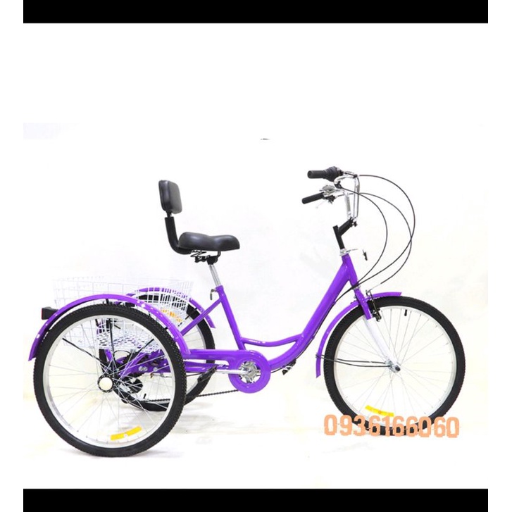 XE ĐẠP BA BÁNH CHO NGƯỜI GIÀ BẢN 24 INCH - Loại 1 khung hợp kim thép bền
