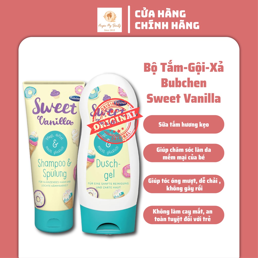 Bộ Đôi sữa tắm và dầu gội xả bubchen Sweet Vannila cho bé gái