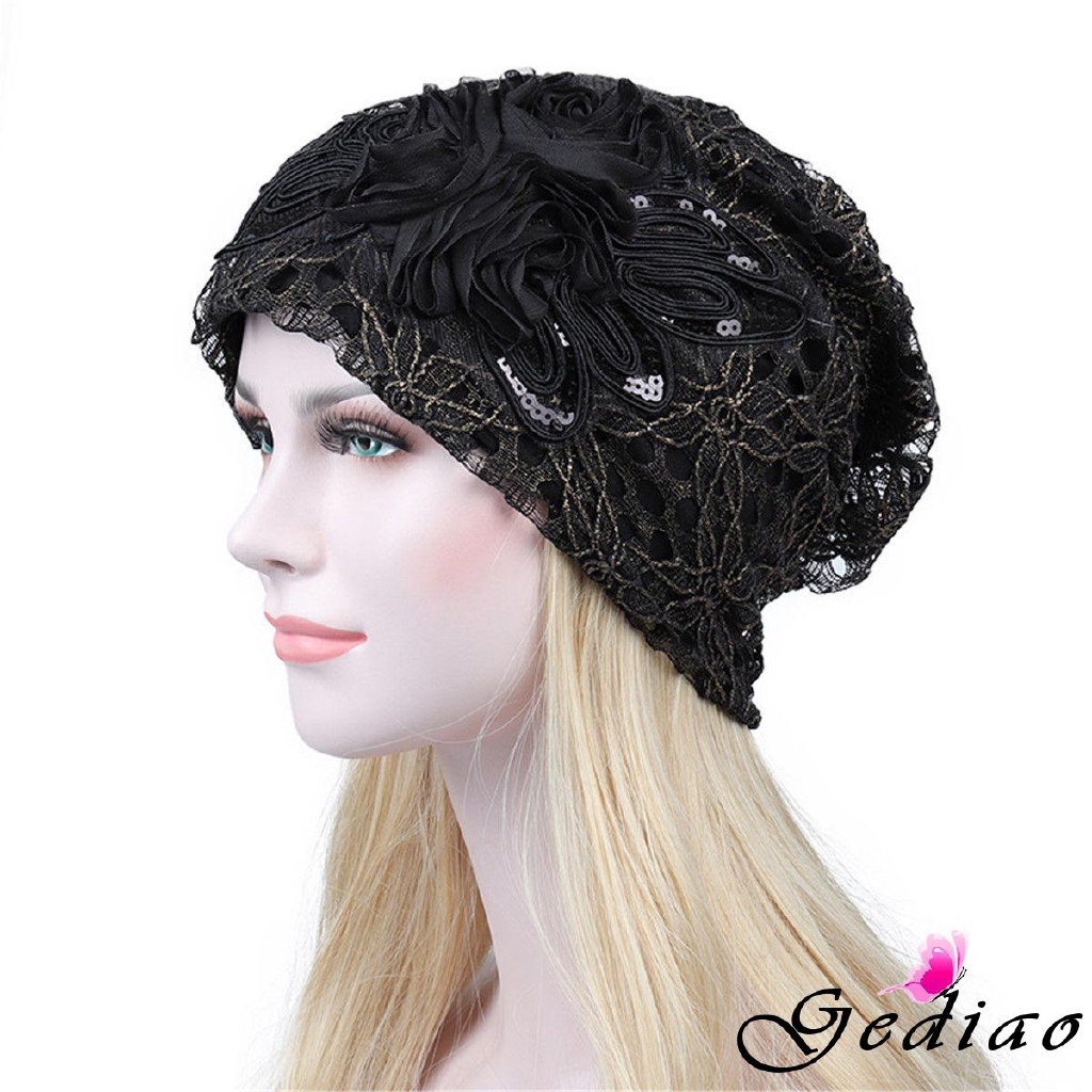 Nón trùm đầu phối ren phong cách Hồi giáo cho nữ