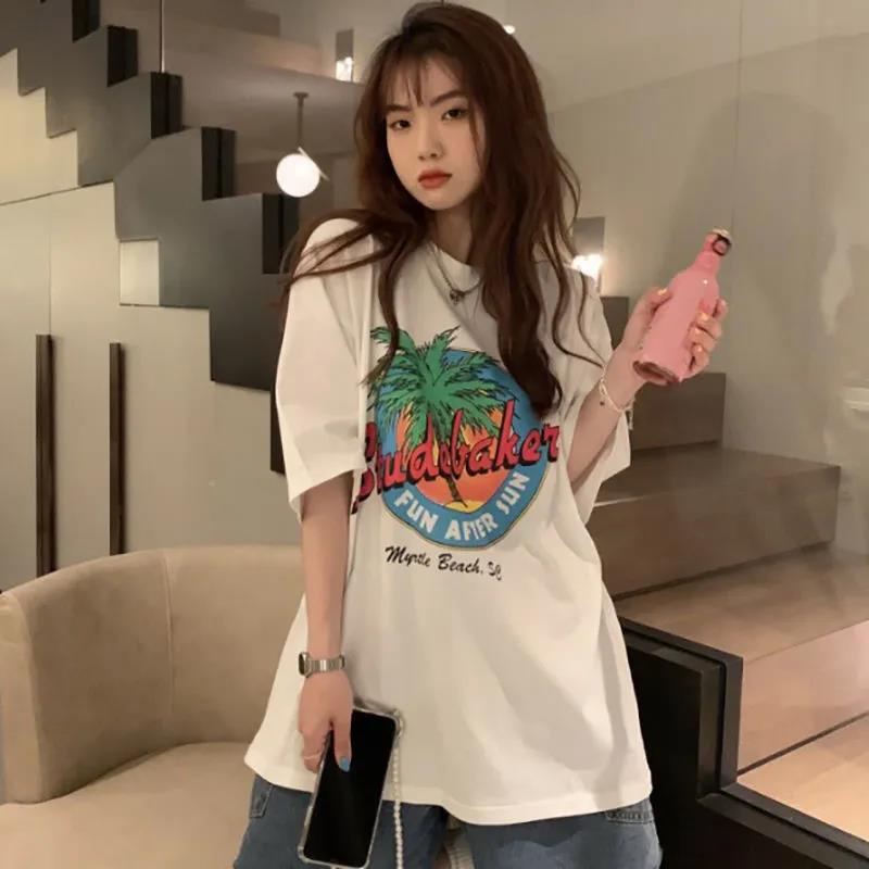 NRVP Áo Thun 100% Cotton Dáng Rộng Thời Trang Hàn Quốc Cho Nữ