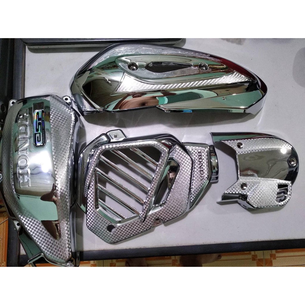 BỘ 4 món Sh mode 2014-2019 (Che pô, Bô e, quạt, Lốc máy nhỏ)