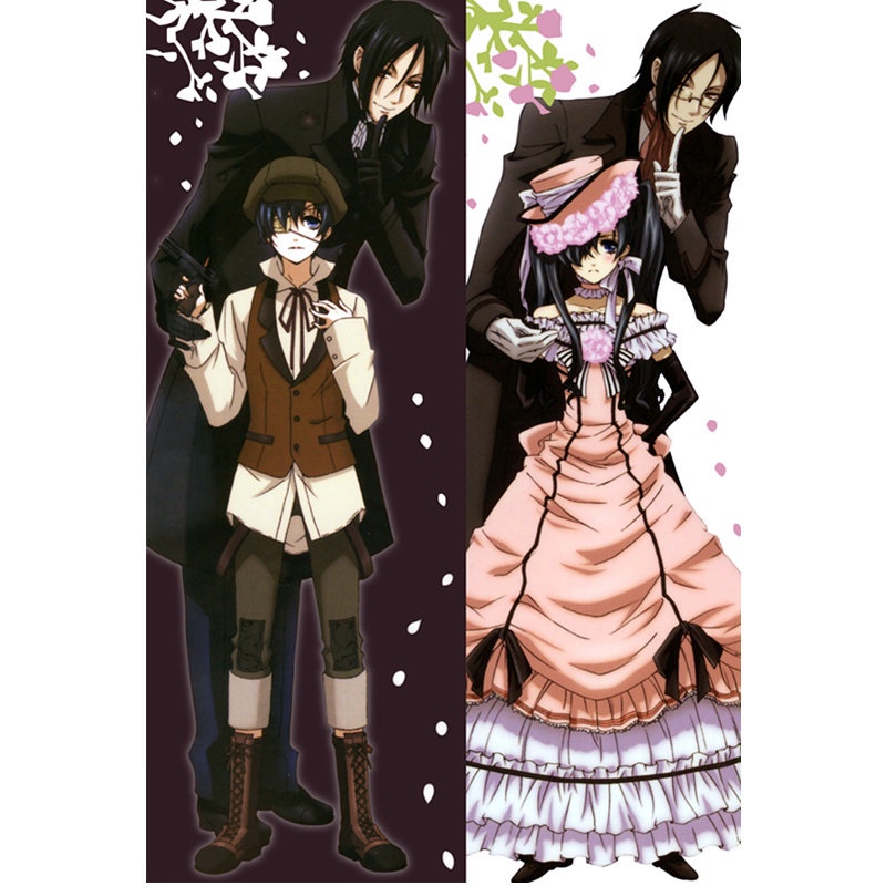 Vỏ Gối Hai Mặt In Hình Anime Black Butler 60x180cm