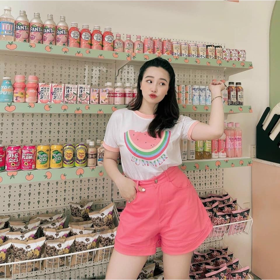 [MUA 1 ĐƯỢC 2] Set Trang Phục Nữ, Set Áo Phông Nữ Phối Quần Màu Hồng Siêu Xinh | BigBuy360 - bigbuy360.vn