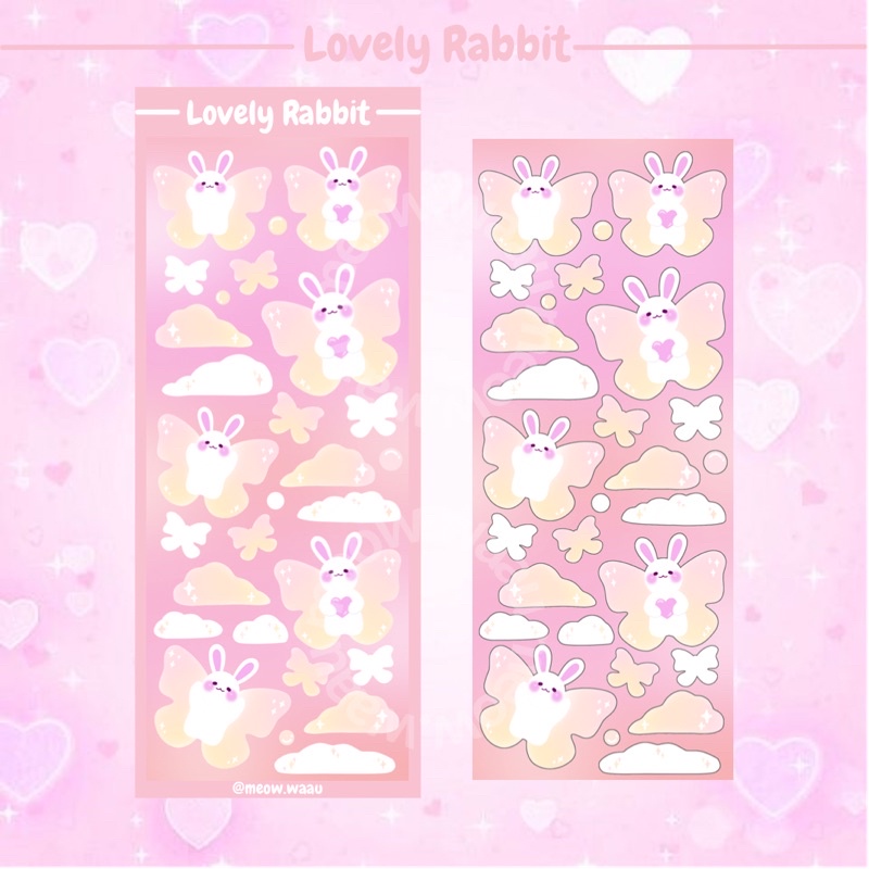 Sticker lovely rabit - Pink