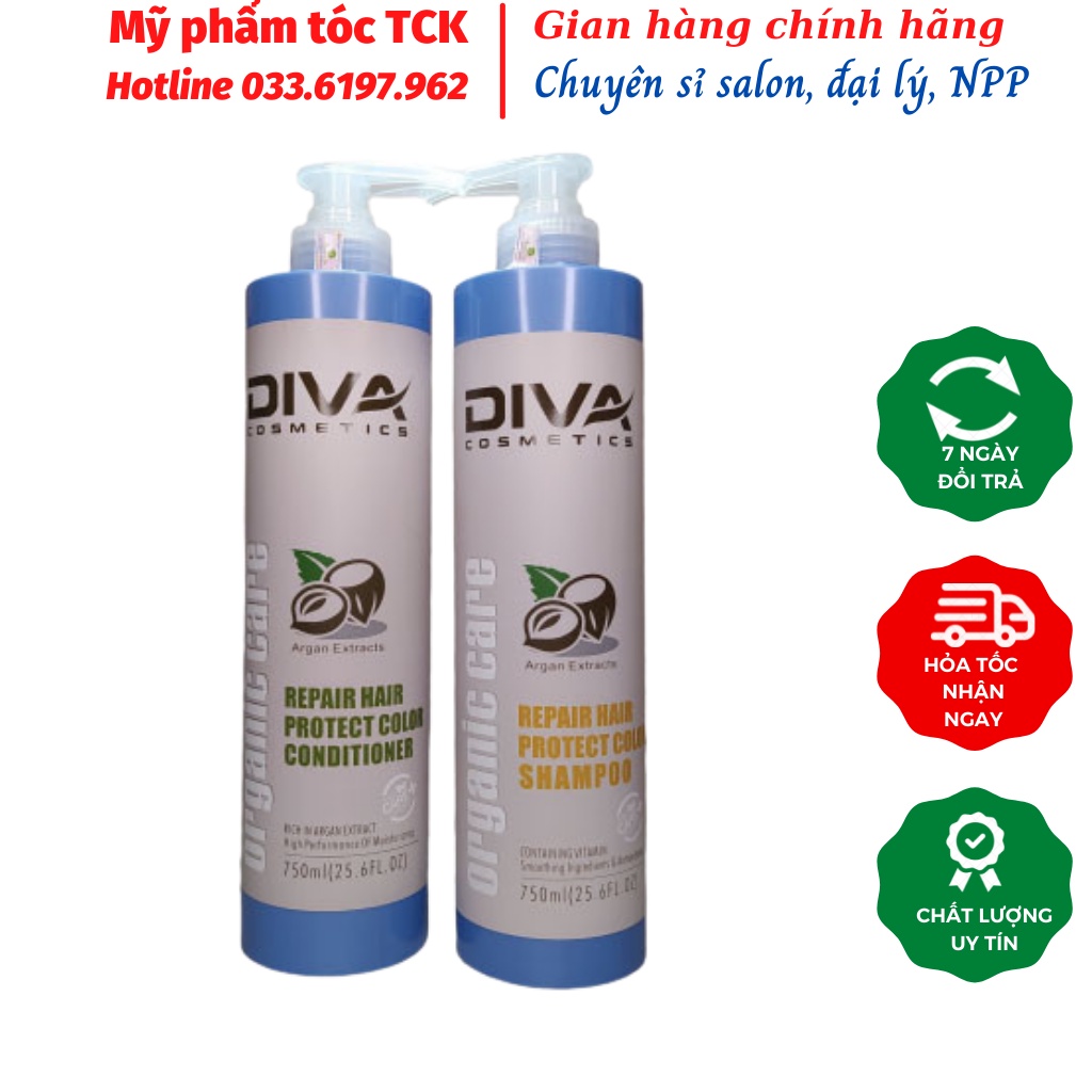 [Hàng Chính Hãng] GỘI XẢ DIVA DỪA PHỤC HỒI TÓC GIỮ MÀU TÓC