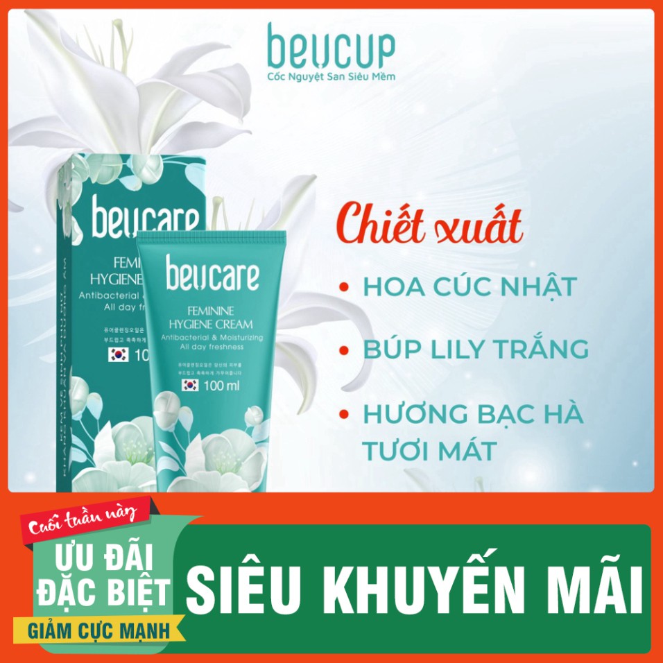 Dung dịch vệ sinh phụ nữ BEUCARE kháng khuẩn, dưỡng ẩm và trẻ hóa da và vệ sinh cốc nguyệt san 100ml MD-DD02