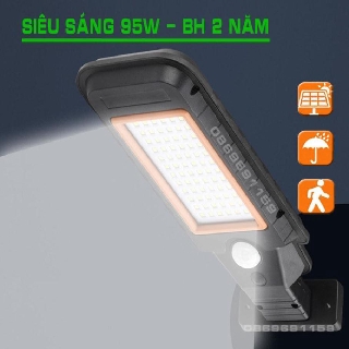 Đèn năng lượng mặt trời sân vườn siêu sáng 95w chống bão | BH 2 năm