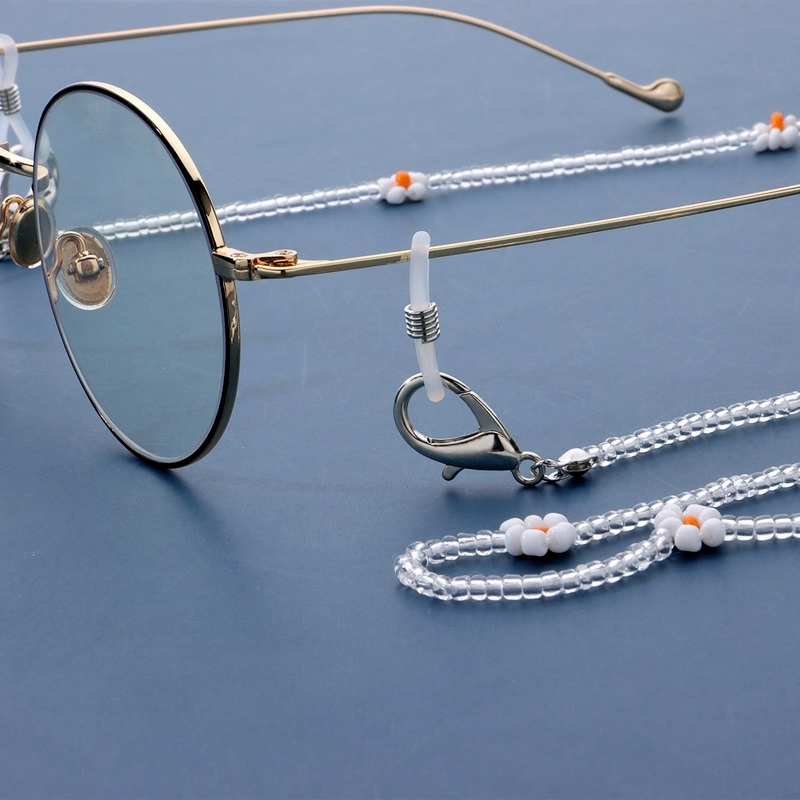 Dây Đeo Mắt Kính Đính Hạt Hình Hoa Cúc Thời Trang