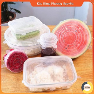 SET 6 MIẾNG SILICON BỌC THỨC ĂN SIÊU TIỆN ÍCH [ Bọc Bát Silicon ]