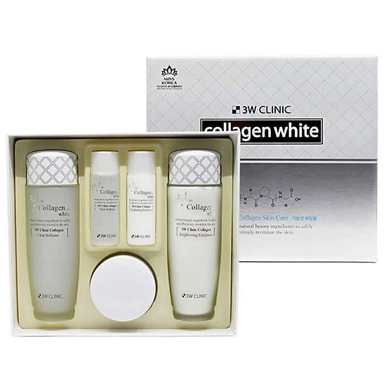 Bộ dưỡng trắng da dưỡng ẩm chống lão hóa chiết xuất từ Collagen 3W CLINIC Hàn Quốc