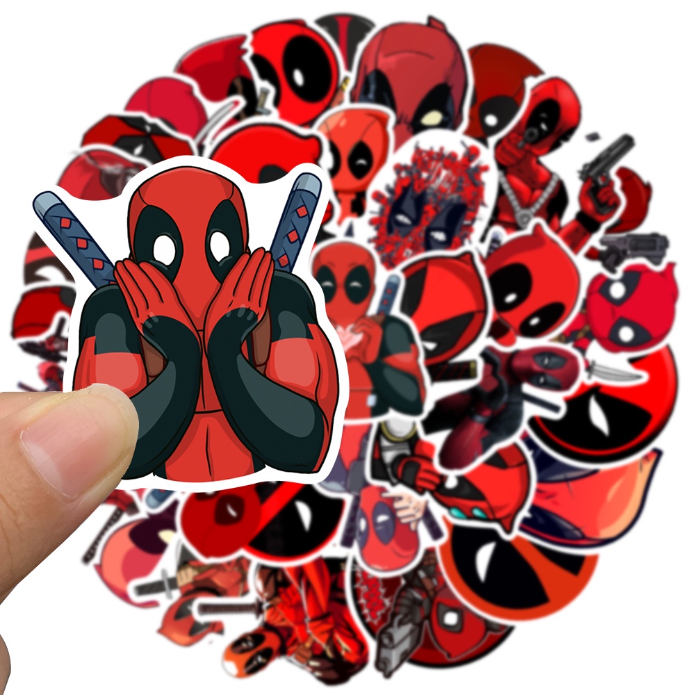 Bộ 10/35 Miếng Dán Hình Deadpool Chống Thấm Nước