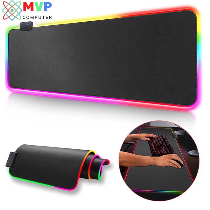 Lót Chuột Cỡ Lớn Nhỏ Full Đen LED RGB Và Không LED Gaming 60x30 70x30 80x30 90x40 Dày 0.2 May Bo Viền Bền Đẹp Giá Rẻ