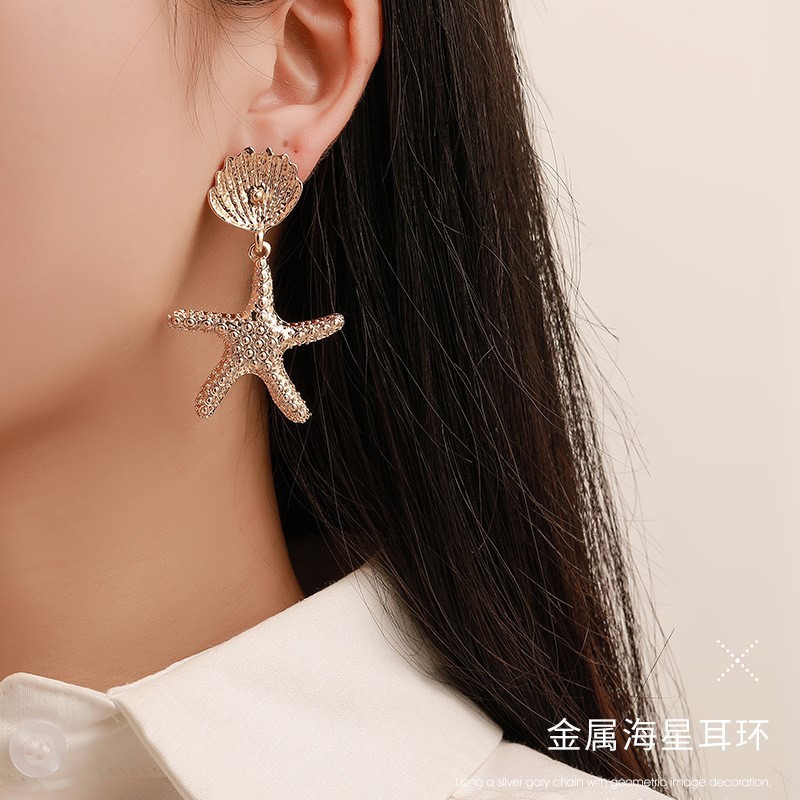 Khuyên Tai Hình Vỏ Sò Sao Biển Thời Trang Cho Nữ