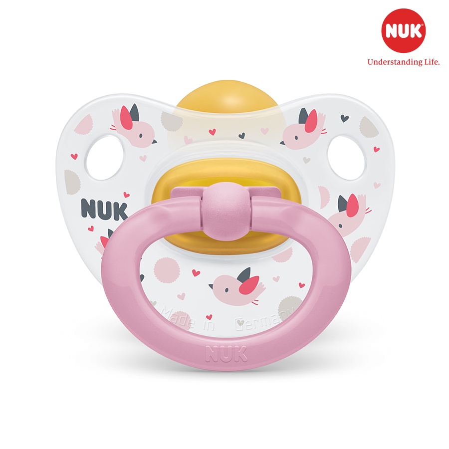 Bộ 2 ti giả NUK cao su Happykids 0-6m , 6-18m