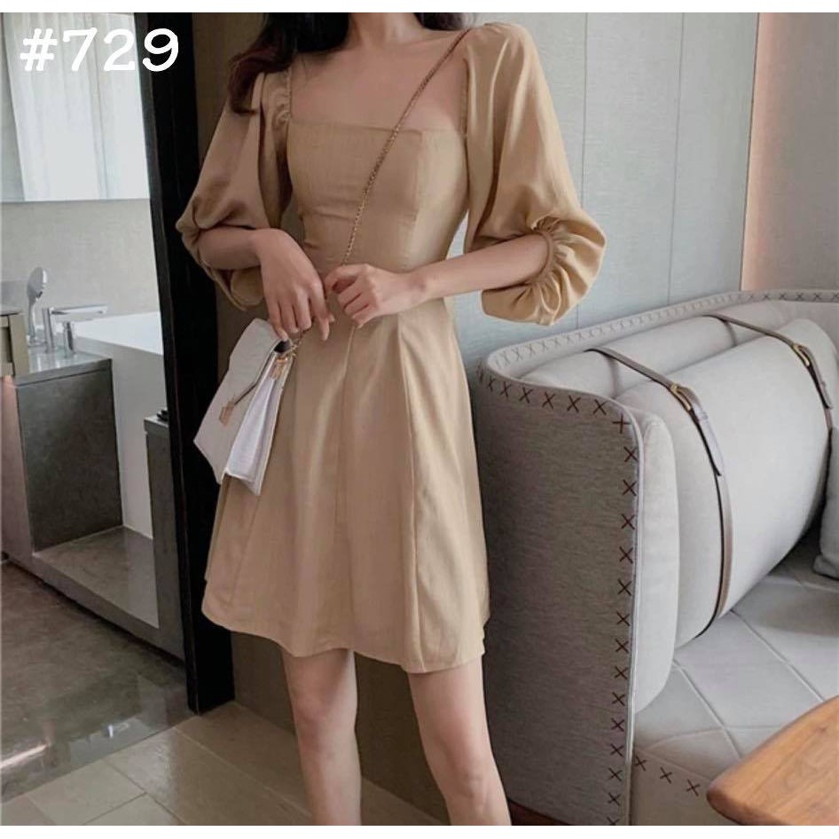 Đầm dự tiệc ôm body tay xòe phồng mặc được hai kiểu siêu xinh Titus Dress