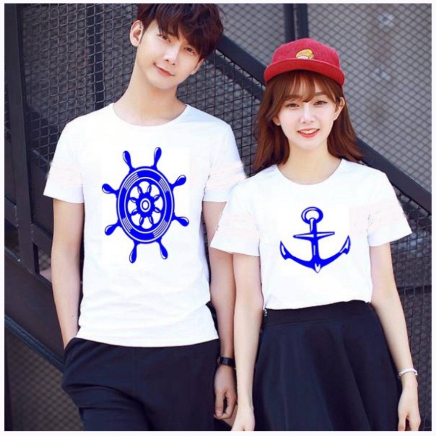 Áo Cặp Đôi Tình Yêu Nam Nữ Ngắn Tay, Áo Đôi Bạn Thân Xinh Cute In 3D ❤️I LOVE YOU❤️, Vải Cotton Mềm Mịn Thoáng Mát
