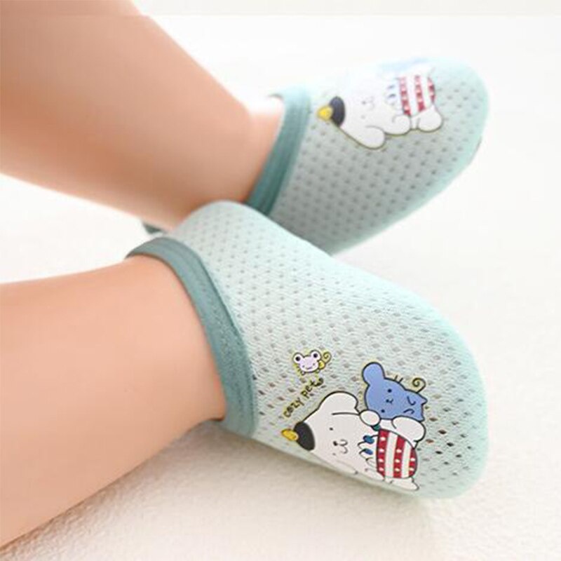 Giày Vớ Lưới Đế Cao Su Mềm Thoáng Khí Mùa Hè Chống Trượt In Họa Tiết Hoạt Hình Cho Bé