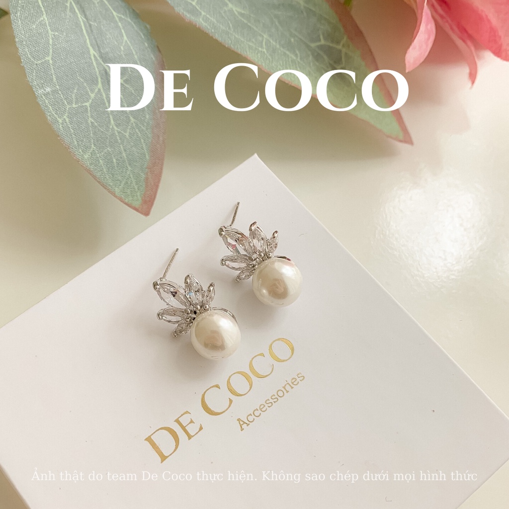 Bông tai nữ đính hạt trai Glare decoco.accessories