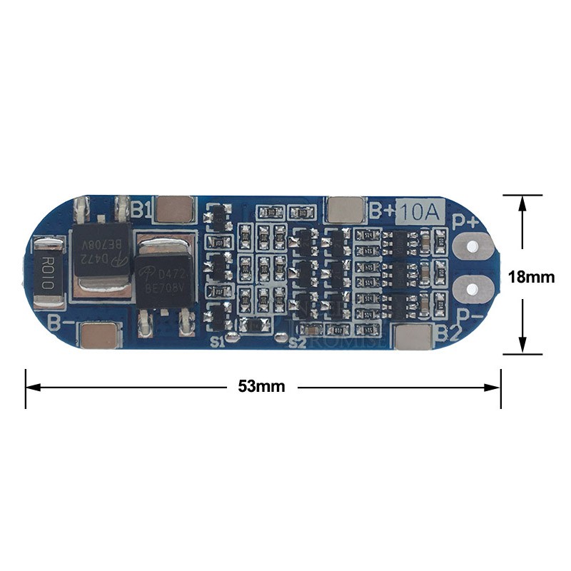 Bảng mạch bảo vệ sạc pin lithium 3S 10A 11.1V 12V 12.6V cho 18650 Pin Li-ion Lipo BMS 3.7V