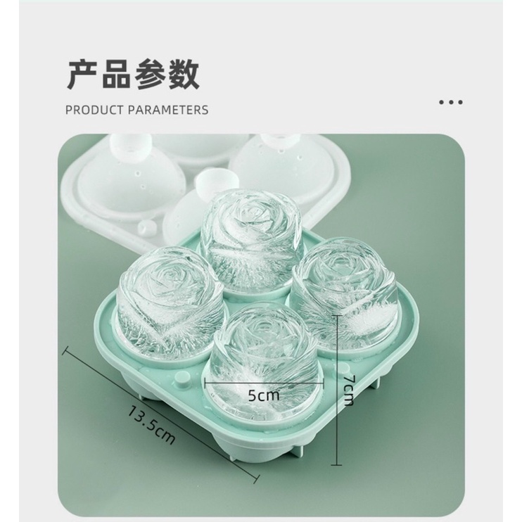 Khuôn silicon làm đá hình hoa hồng.
