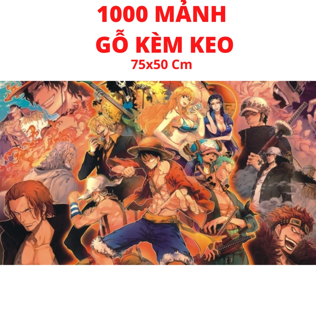 Tranh Ghép Hình 1000 Mảnh Gỗ One Piece, Bộ Xếp Hình 1000 Miếng, Jigsaw Puzzle 1000 One Piece Cho Người Lớn và Trẻ Em
