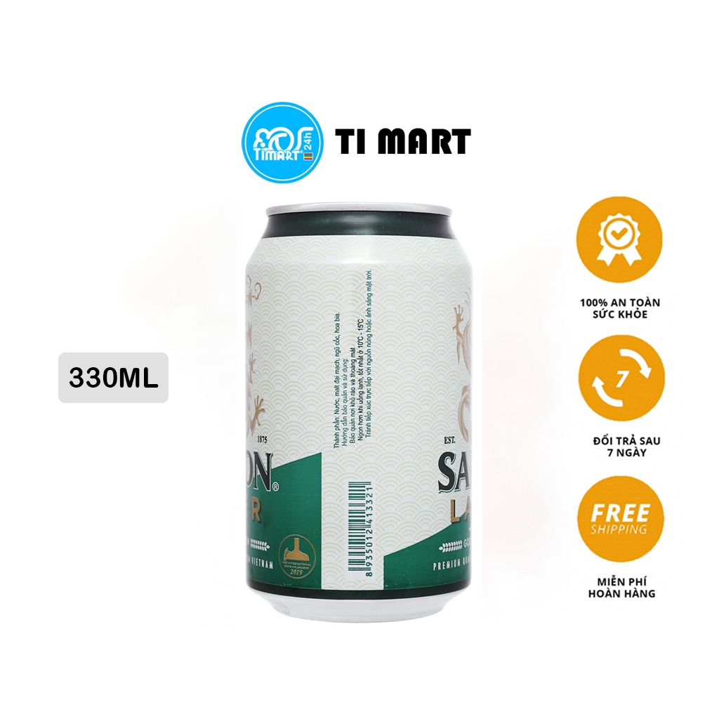 Thùng 24 lon bia Sài Gòn Lager 330ml