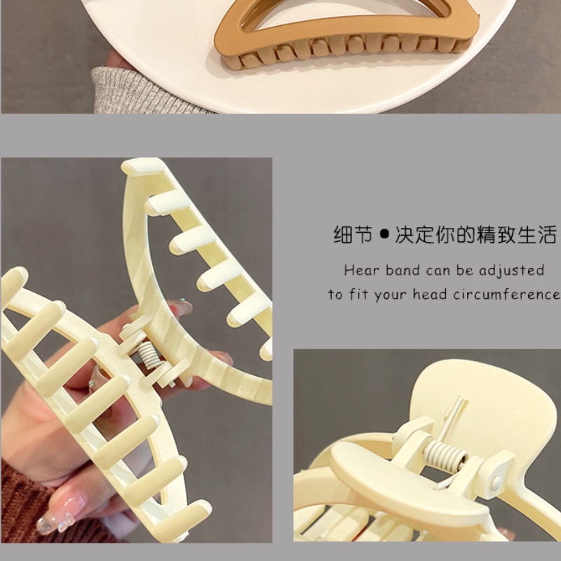 Kẹp Tóc Acrylic Màu Cà Phê Hình Cá Mập Đơn Giản Thời Trang Phong Cách Pháp Cổ Điển Cho Nữ