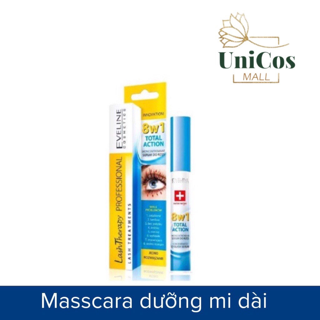 DƯỠNG MI EVELINE 8 IN 1 TOTAL ACTION LASH THERAPY LÀM DÀY VÀ DÀI MI