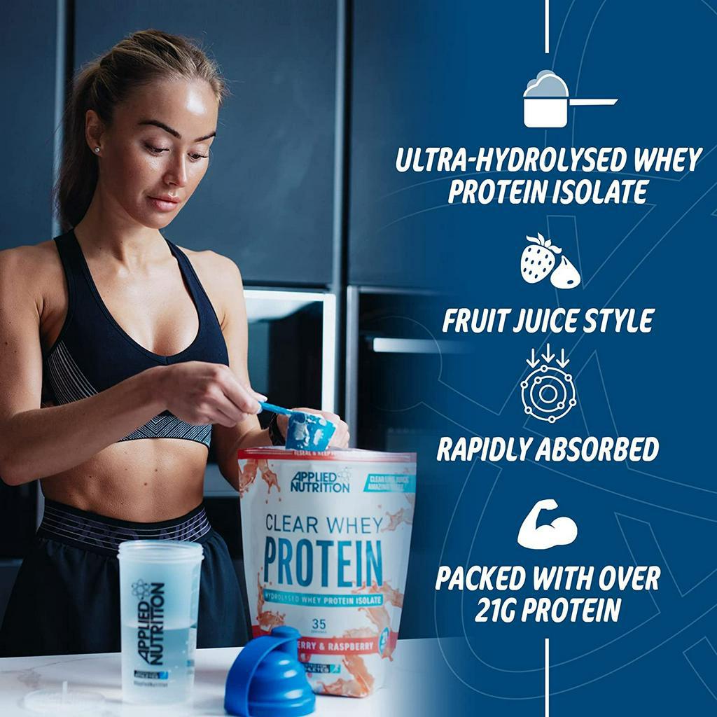 Clear Whey Protein | Applied Nutrition | Gói 875g (35 lần dùng), Hỗ Trợ Phục Hồi &amp; Tăng Cơ, Vị Trái Cây | Nhập Anh Quốc