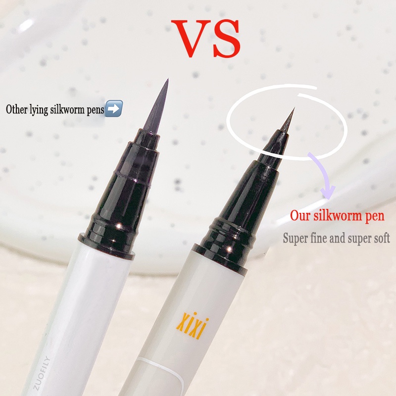 Bút Kẻ Mắt Dạng Lỏng Màu Đen/Nâu Mềm Mịn Chống Thấm Nước Dễ Tẩy Trang
