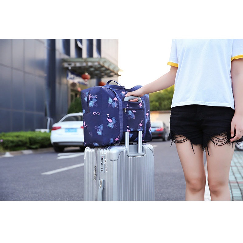 Túi Du Lịch Loại Tốt Chống Nước Pattern Xếp Gọn Thời Trang Hàn