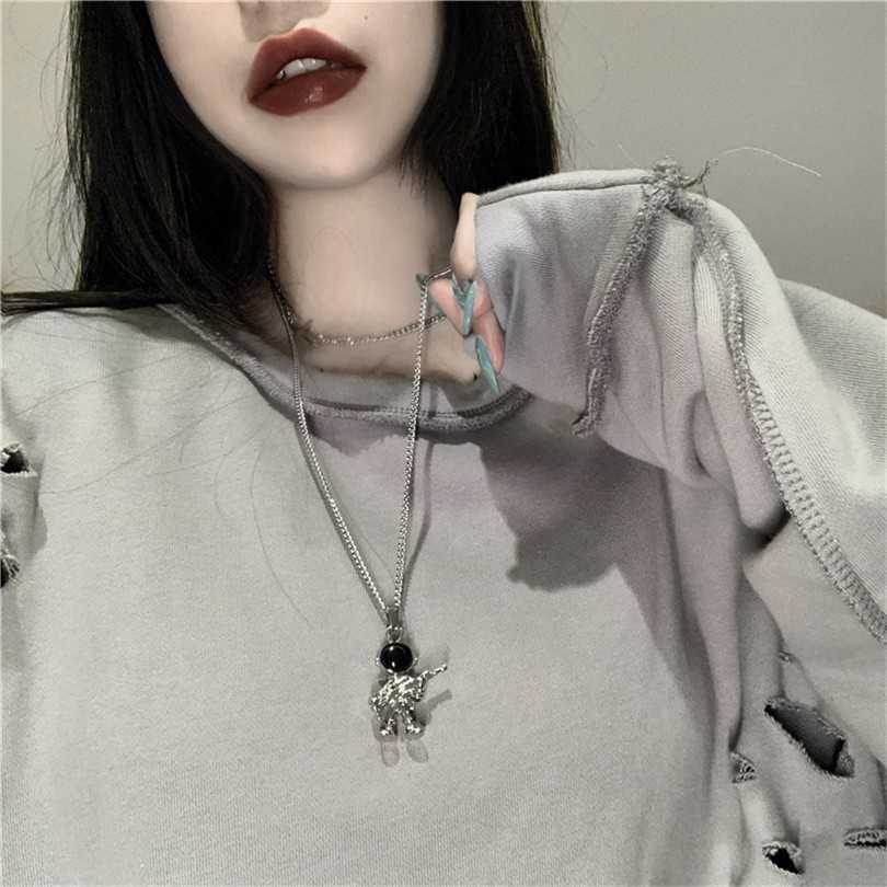 [Spot] Dây Chuyền Mặt Hình Phi Hành Gia Phong Cách Hip Hop Hàn Quốc 12983