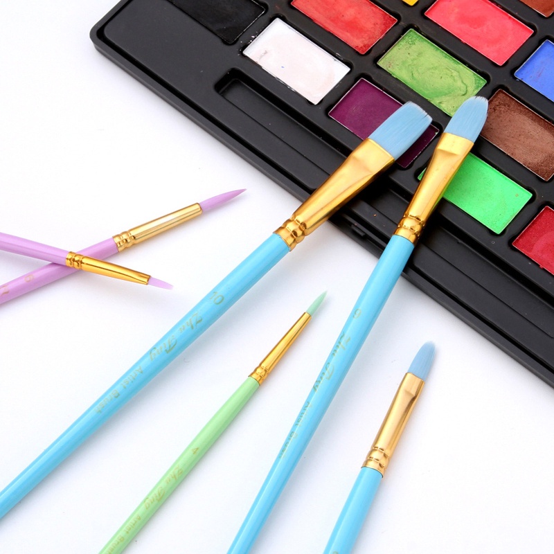 Va Bộ 10 Cọ Vẽ Màu Nước Acrylic Đầu Nhọn Cho Họa Sĩ / Cơ Thể / Vải Canvas / Sơn Dầu