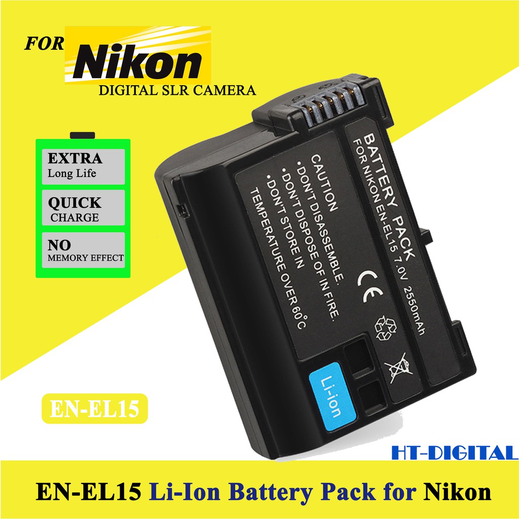 Pin máy ảnh Nikon EN-EL15 2700mAh cho Nikon D7000 D7100 D800 D800E D600 D610 D810 D7200 V1 D500