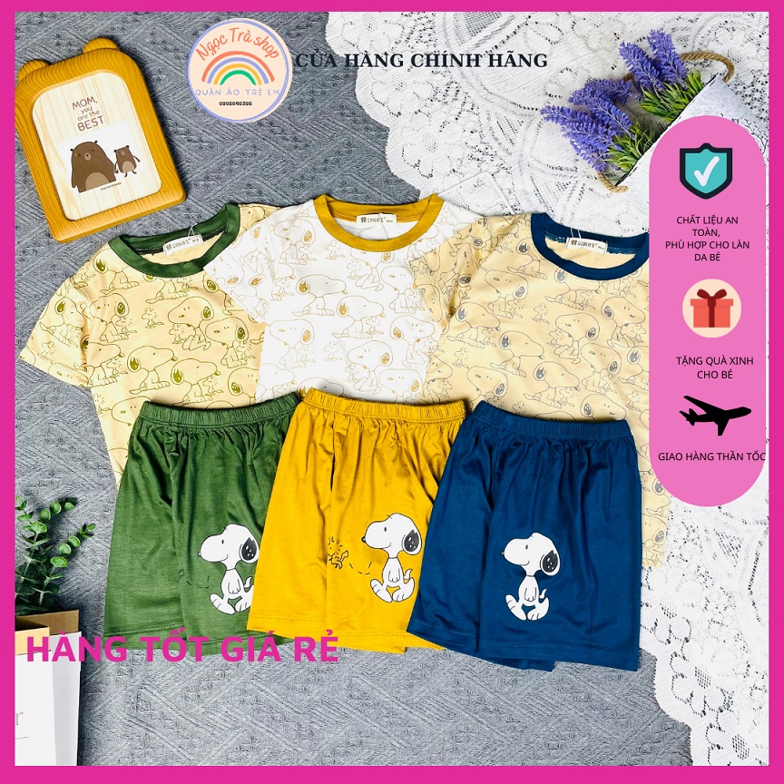 SIZE(9-32kg)FREESHIPBộ Thun Lạnh Hàng Chuẩn Họa Tiết Dể Thương Cho Bé Gái Bé Trai